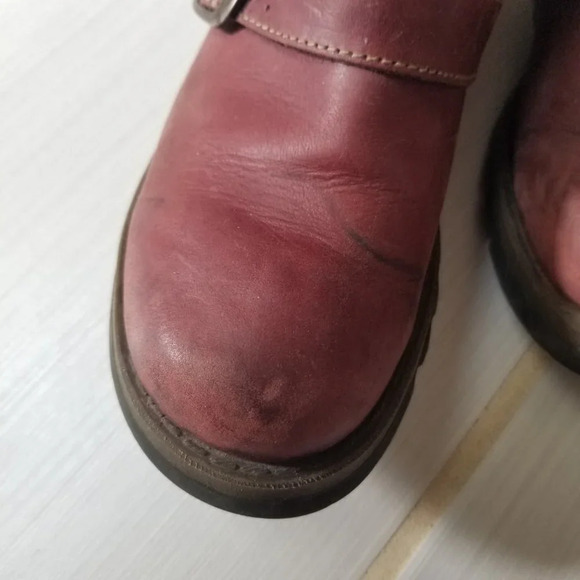 Fly London Mes 2 Petrol Leather Low Wedge Calf Boots Purple 37 - Picture 7 of 15